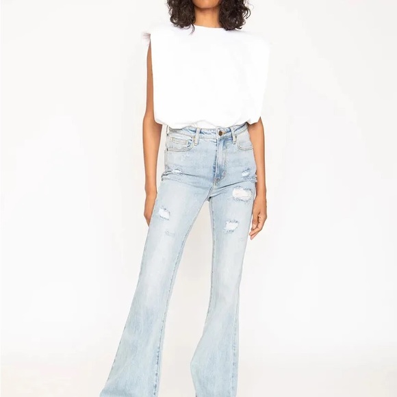 Free People x Sandrine Rose - NWT Distressed Flare Jeans - Picture 8 of 13